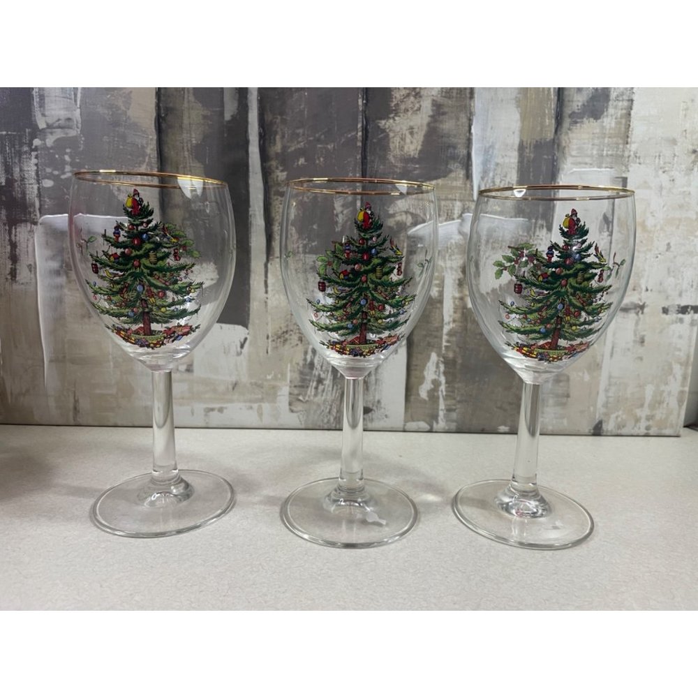 Spode Christmas Tree Wine Glasses Set of 3 Replacement